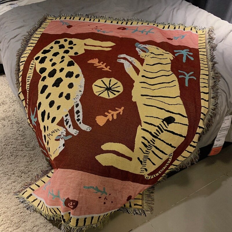 Vrijetijdsdeken tapijt decoratie poeder dier luipaard luipaard tapijt bank vrijetijdsdeken wandtapijt bankkussen