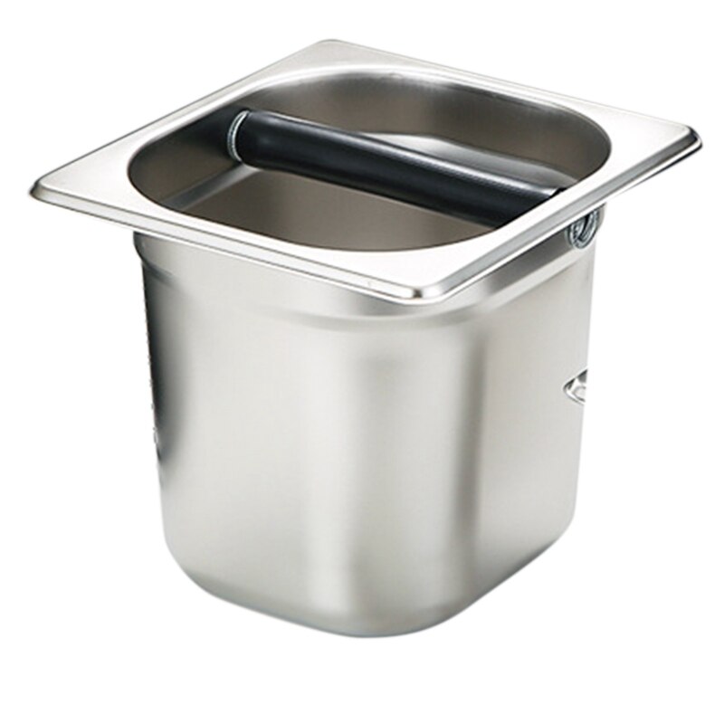 Stainless Steel Espresso Coffee Knock Box Container with Rubber Bar for Coffee Machine: Dull