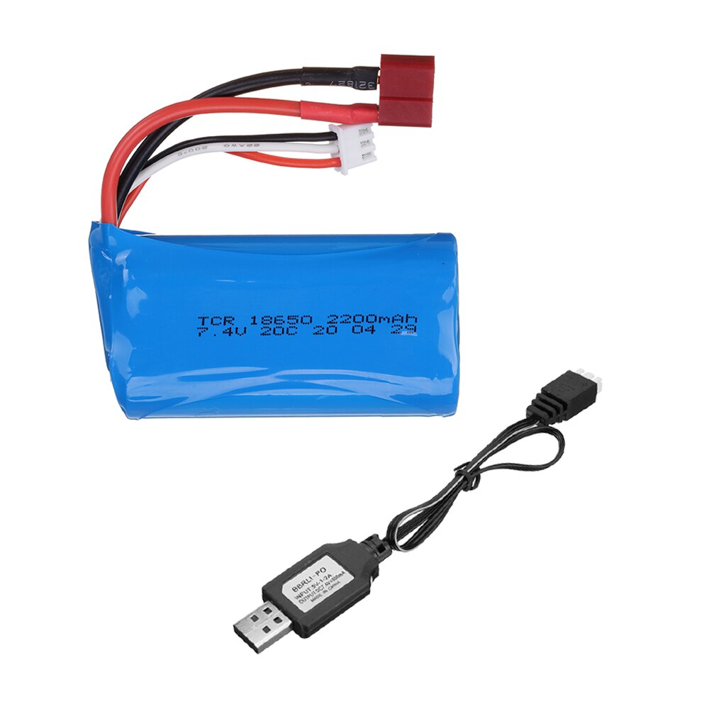 7.4V 2200mAh 18650 Lipo Batery for remote control helicopter toys parts 7.4 V 2200 mAH Lipo battery T Plug RC model: 1pcs USB