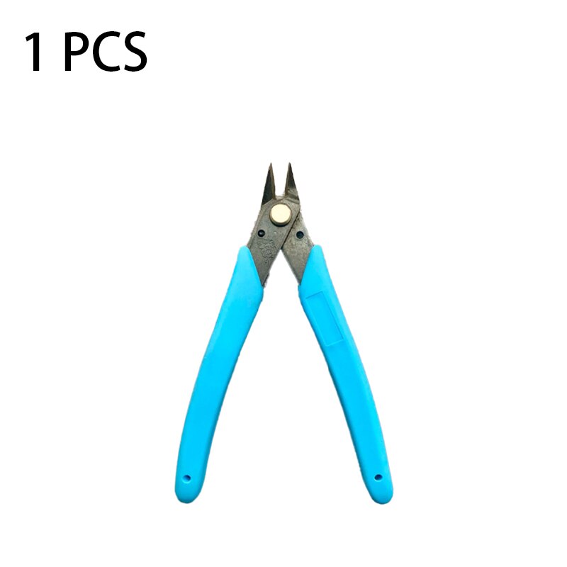 Pliers Wire Cutters DIY Diagonal Pliers Plato Multitool Electrical Wire Cable Cutters Insulating Rubber Handle Hand Tools: Light blue 1 Pcs