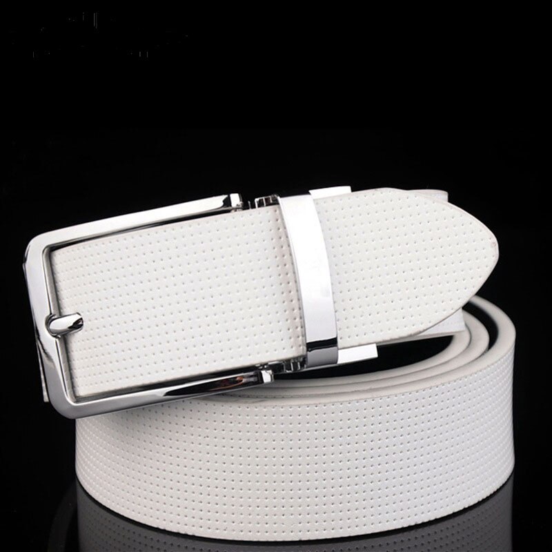 Best YBT Men Imitation Leather Belt Alloy Pin buckle Belt Rotating Buckle Simple Retro Wild Business Young Double-sided Belt