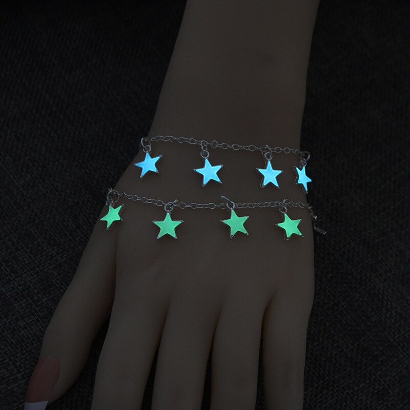 dunkel Nacht Armbinde fünfzackigen Stern Leucht Armbinde Einfache Fluoreszierende Trend Zubehör