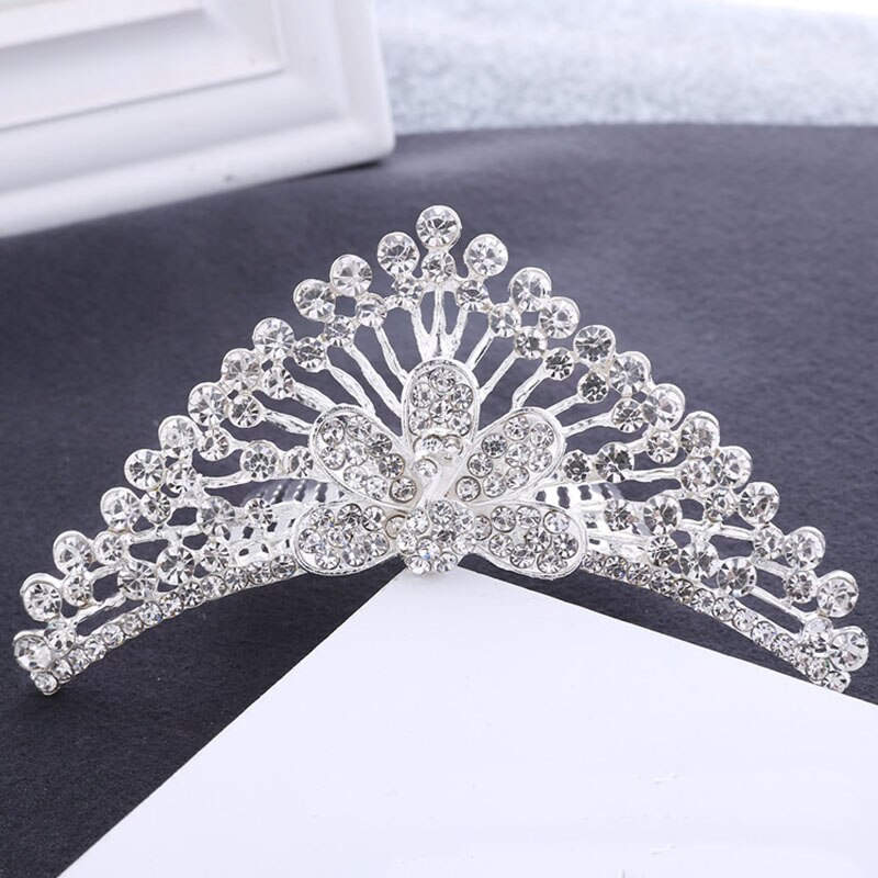 FORSEVEN Mini Silber Farbe Perle Strass Kristall Frauen Mädchen Prinzessin Diadem Hochzeit Haar Kamm Stil Tiara Krone Haar Schmuck: Style 19