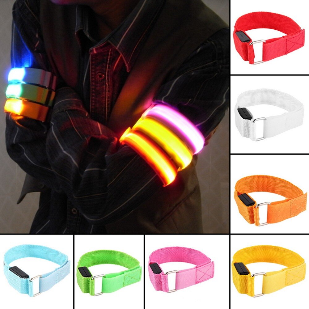 LED Arm bands Lighting Armbands Leg Safety Bands for Cycling/Skating/Party/Shooting 7 Colors