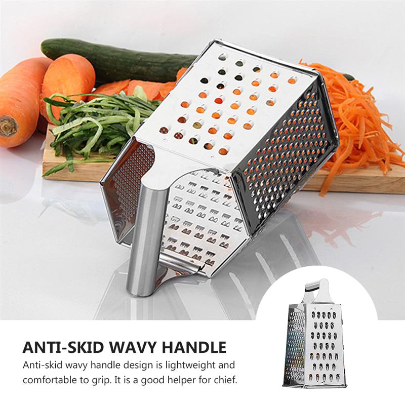 1Pc Rvs Keuken Rasp Multipurpose 6 Zijden Doos Rasp Multifunctionele Plantaardige Snijder Voor Home Kitchen Tool (Zilver)