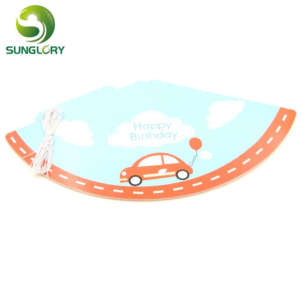 Suministros de celebración de 10 unids/set decoración niños cumpleaños gorros de Feliz cumpleaños niños sombrero con cordón elástico 7 formas: car