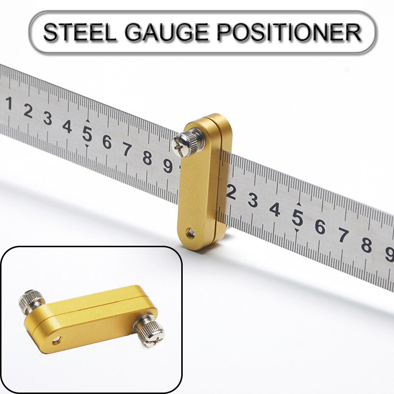 Steel Ruler Positioning Block Woodworking Scribe Drawing Mark Line Gauge Carpenter DIY Measuring Tool Angle Scriber Line