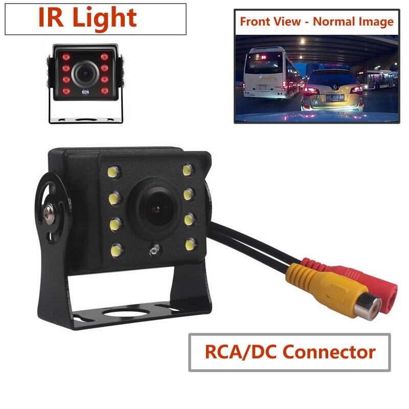 Car Truck DC 12V 24V Heavy Duty Rear View Backup Reverse Parking Camera Kit 4 PIN/RCA Plug for Lorry Pickup Bus Vehicle Caravans: Small Front View RCA / Without Video Cable
