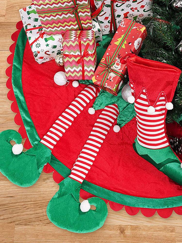 Christmas Decoration Christmas Tree Skirt Christmas Tree Bottom Decoration120cm Elf Foot Tree Stand Mat For Home Decor