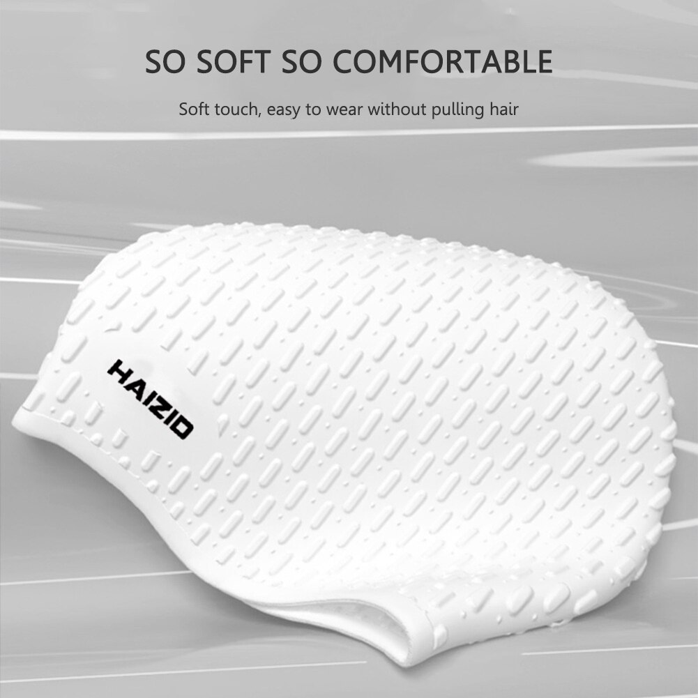 Silicone Swimming Caps Waterproof Protect Ears Long Hair Sports Swim Pool Hat Swimming Cap Free size for Men &amp; Women Adults