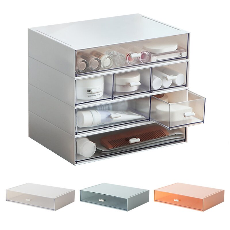 Makeup Organizers Storage-Box Drawers-Cabinets Holders Plastico Cajonera Sundries Desktop Drawer Stackable Cosmetics Jewelry-Box