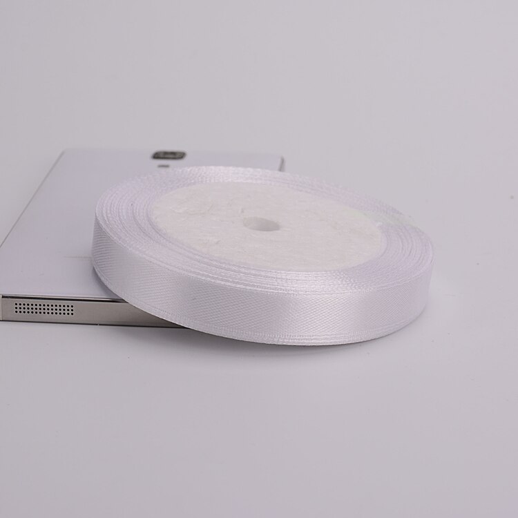 (25 yards/rulle )6mm-75mm hvide silke satinbånd bryllup dekorativt bånd indpakning gør-det-selv håndlavede materialer 9 str.: 12mm hvide
