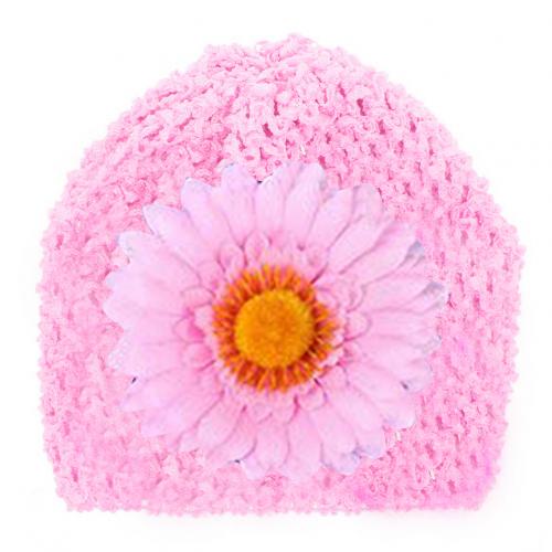 Kindermutsen baby lente herfst realistische zonnebloem holle haak elastische tulband muts muts foto prop zonnehoed buitenmuts кепка: Roze