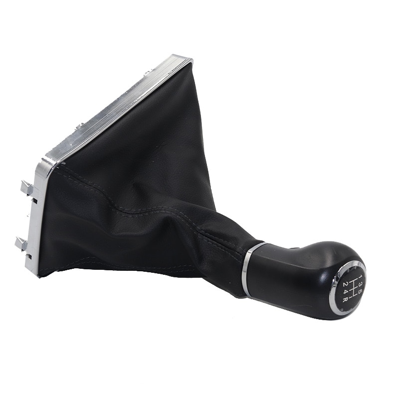 Chrome & Leather Car Shift Gear Knob Lever Gaitor Boot Cover For OPEL VAUXHALL ASTRA III H 1.6 2004 2005-