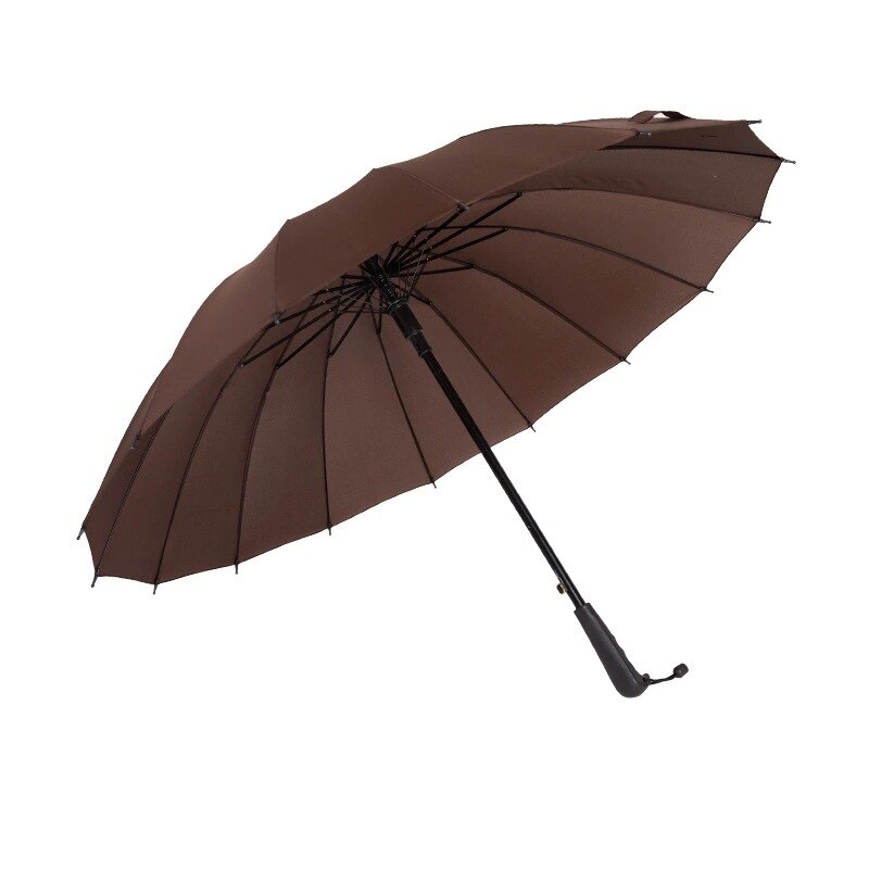 16K a prueba de viento Arco Iris paraguas lluvia mujeres hombres Sol caminando mucho manejar sombrillas rectas para Golf automática abierto sombrilla: Castaño