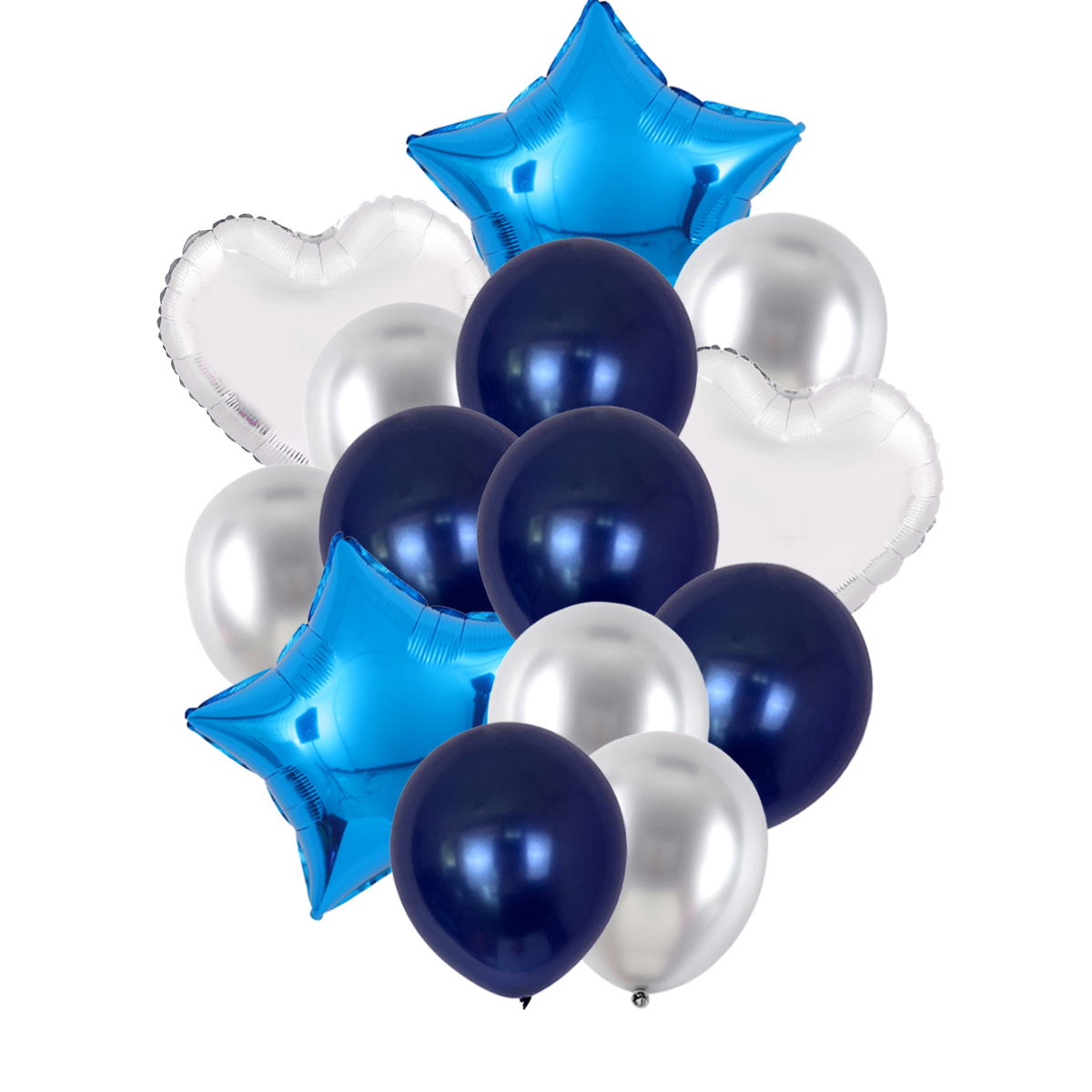 40/14PCS Dark blue Gold Silver Metal Latex Confetti Balloons Birthday Wedding BabyShower Decorations year Globos: Marble