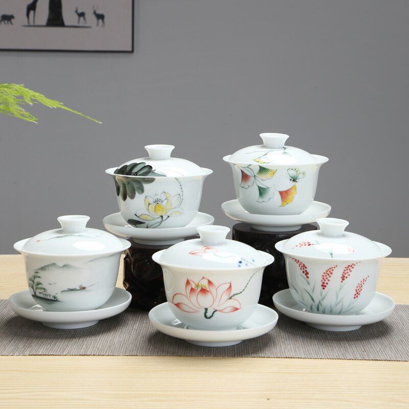 TANGPIN große kapazität keramik Terrine gaiwan teetasse handgemalte cha schüssel chinesische kung fu Tee-setzt 280 ml