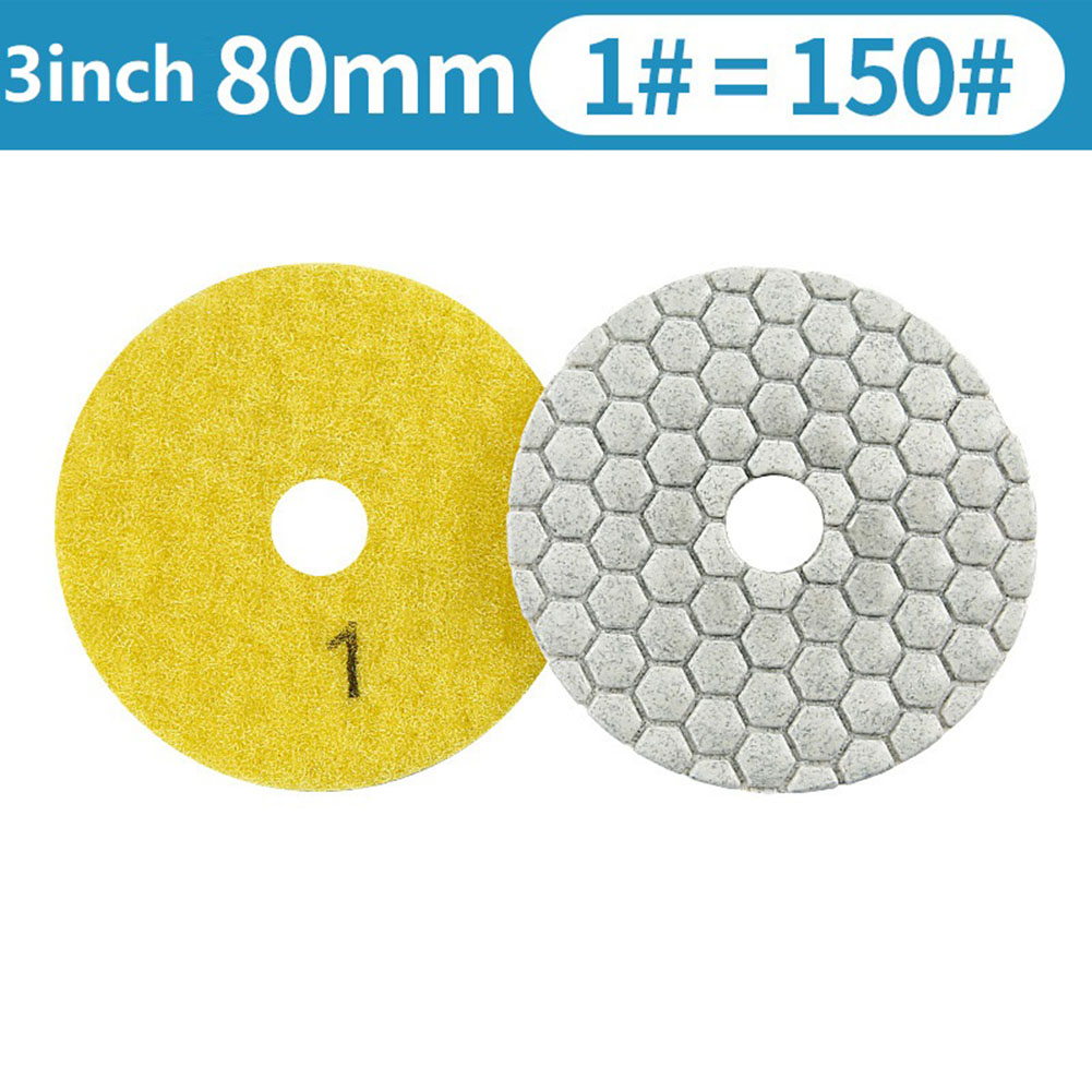 3-Zoll-Diamant-Trockenpolierpad-Schleifscheibe für Granit-Marmor-Schneider, Schleif-/Schneidwerkzeuge, 1 Stück, zufällige Farbe: Gold