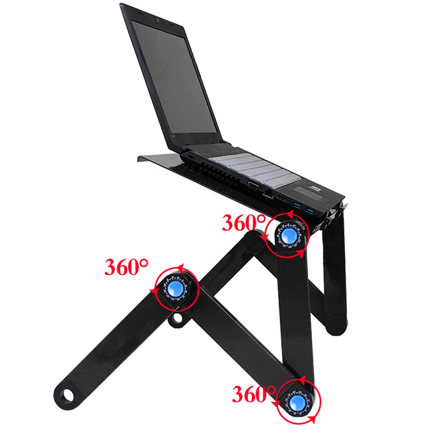 Besegad 360 Graden Verstelbare Draagbare Opvouwbare Aluminium Legering Koeling Laptop Ondersteuning Desk Stand Houder voor Thuis Kantoor School