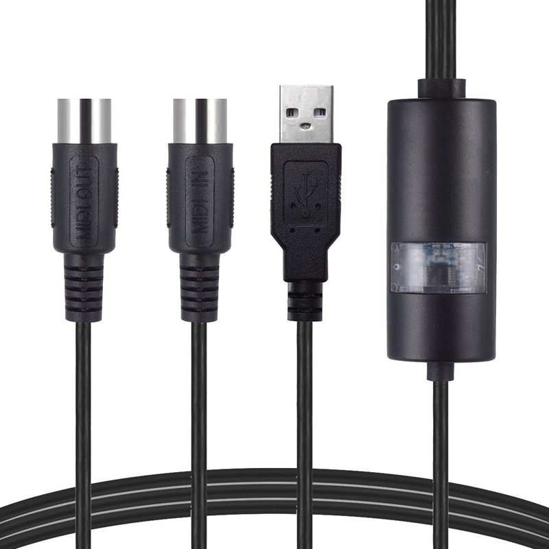 Usb til midi kabel elektrisk piano tromme gitar musikk kompilere grensesnitt adapter kabel omformer støtte mac os og windows: Default Title