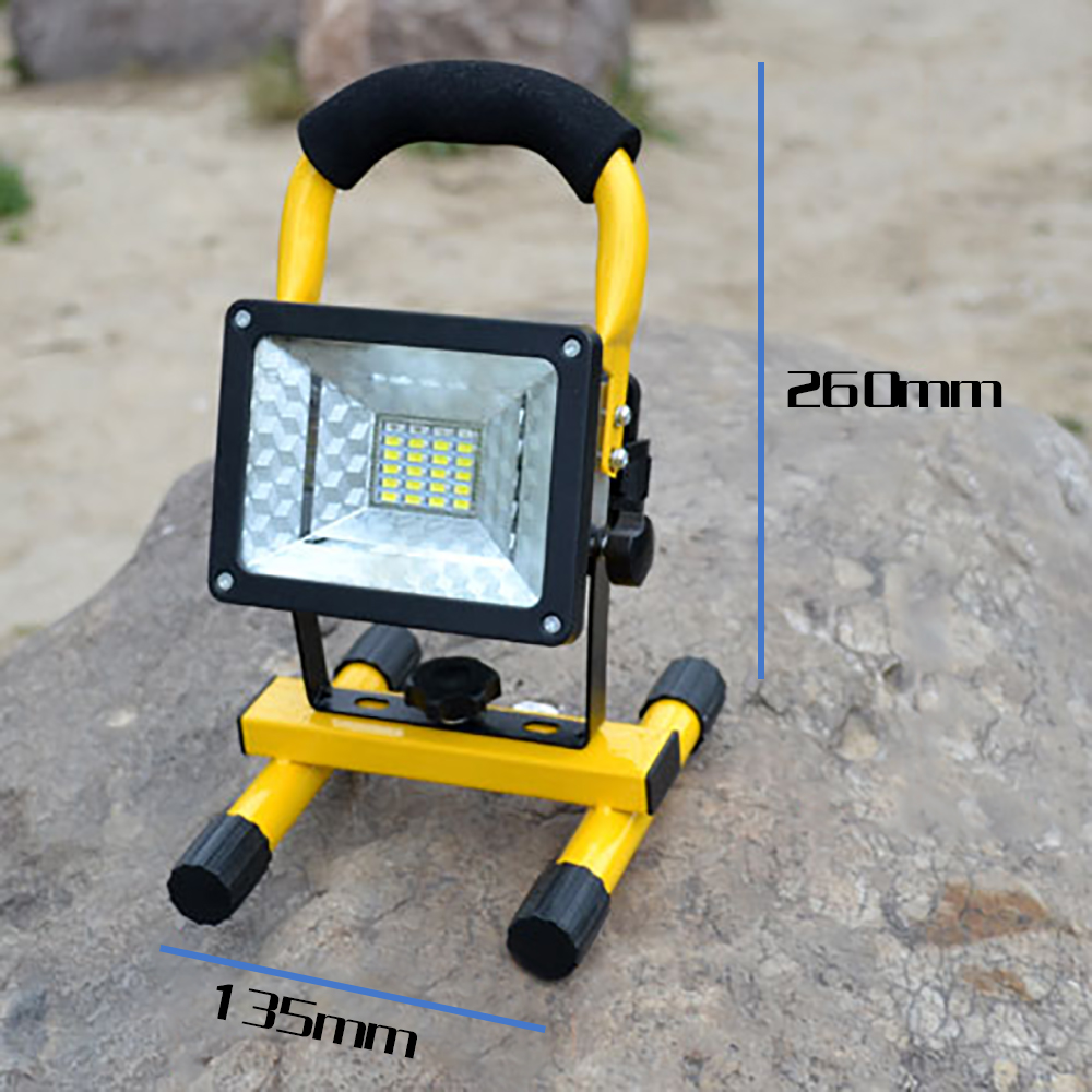 Oppladbar flomlys 30w 24 led spot lys vanntett utelys med lader  by 18650 batteri konstruksjon spot lampe