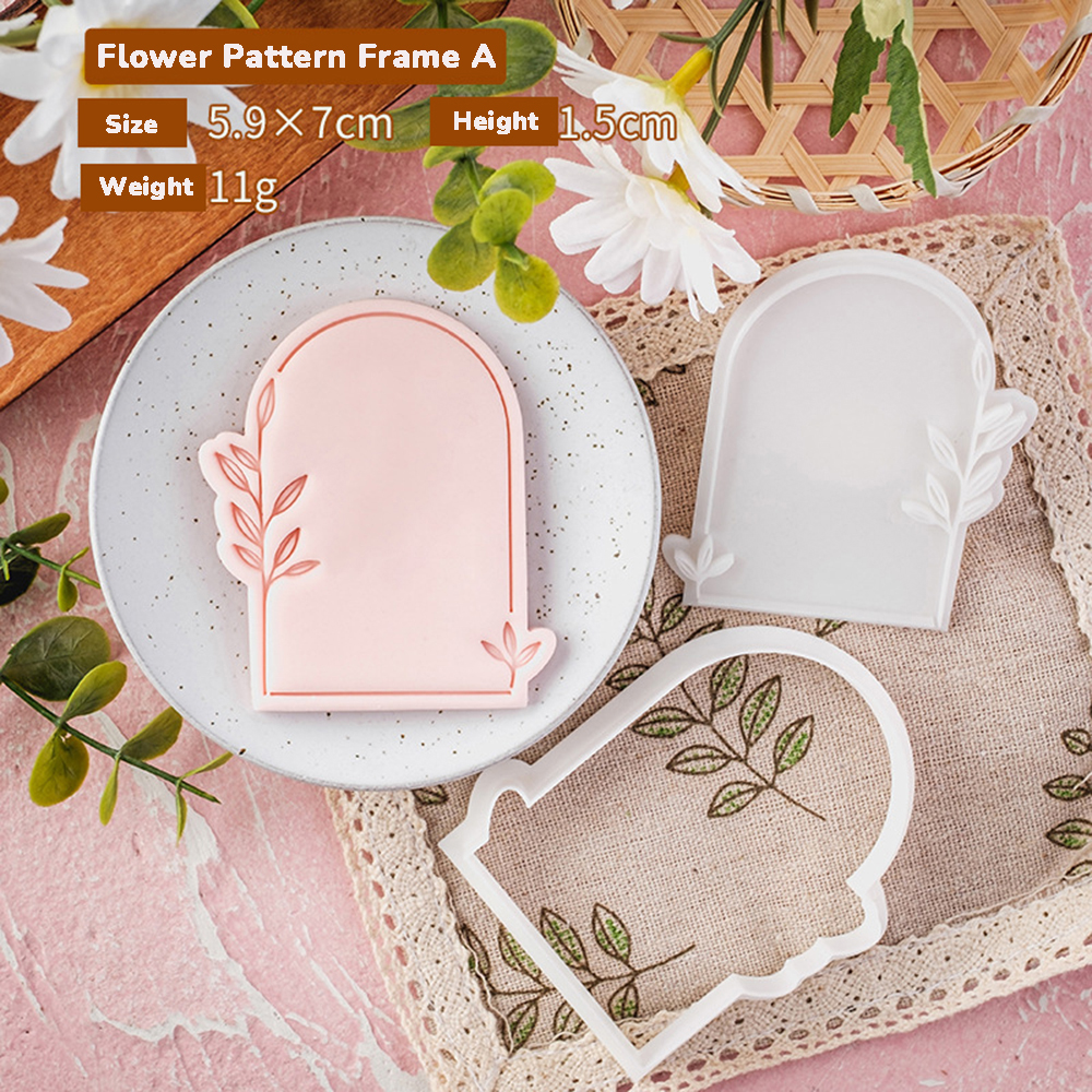 Pattern Blessing Cookie Mold Wedding Birthday Cake Cutting Mold DIY Baking Tool: Light Grey