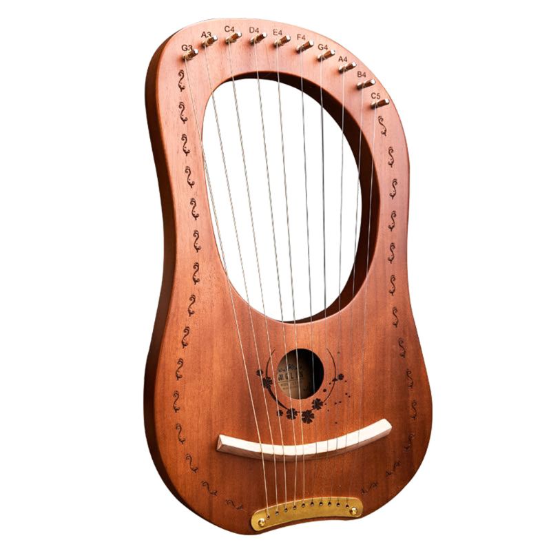 Portable Practice Harp Solid Wood 10 String Lier Harp Musical Instrument F3MC: CF
