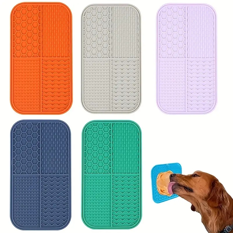 Suministros para mascotas Almohadilla para lamer comida lenta de silicona Alivio de la ansiedad Estera para lamer para perros y gatos - Reduce el aburrimiento y promover la calma