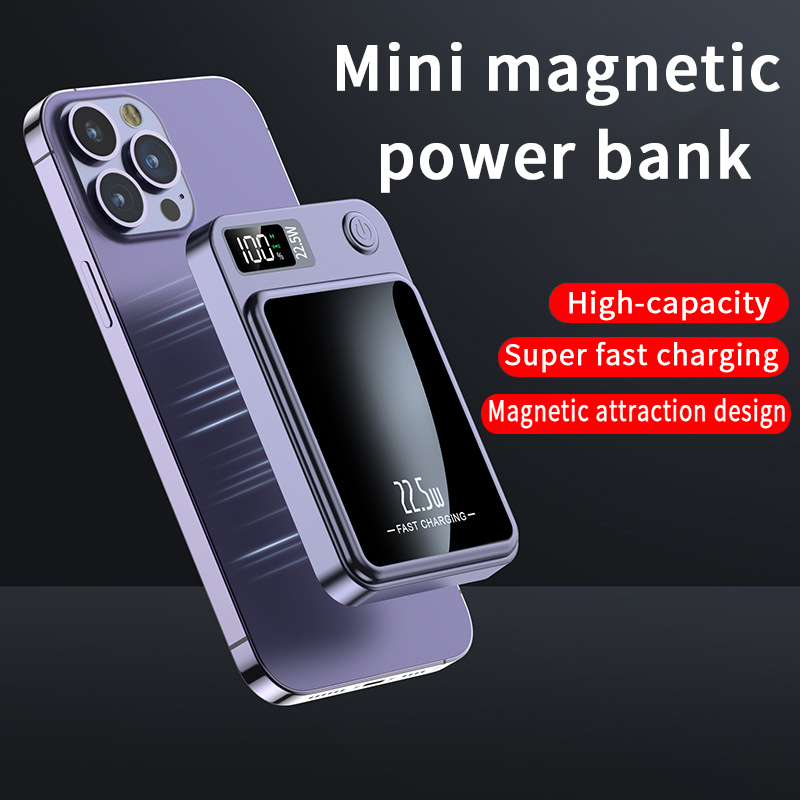 20000 mAh magnetische draadloze powerbank Draagbare externe batterij Apple Android snellader Universele powerbank voor iPhone Huawei