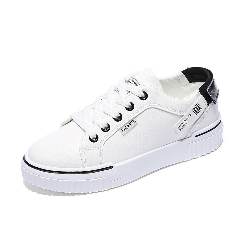 Breathable thick soled shoes women's sports shoes women's leisure student running shoes Girls All-match flat sneakers: Black / 40