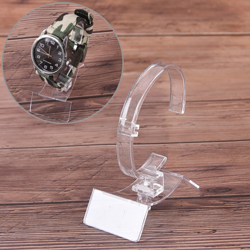 1 Pc Clear Acryl Horloge Display Houder Stand Rack Showcase Tool Transparant 80X35X60 Mm