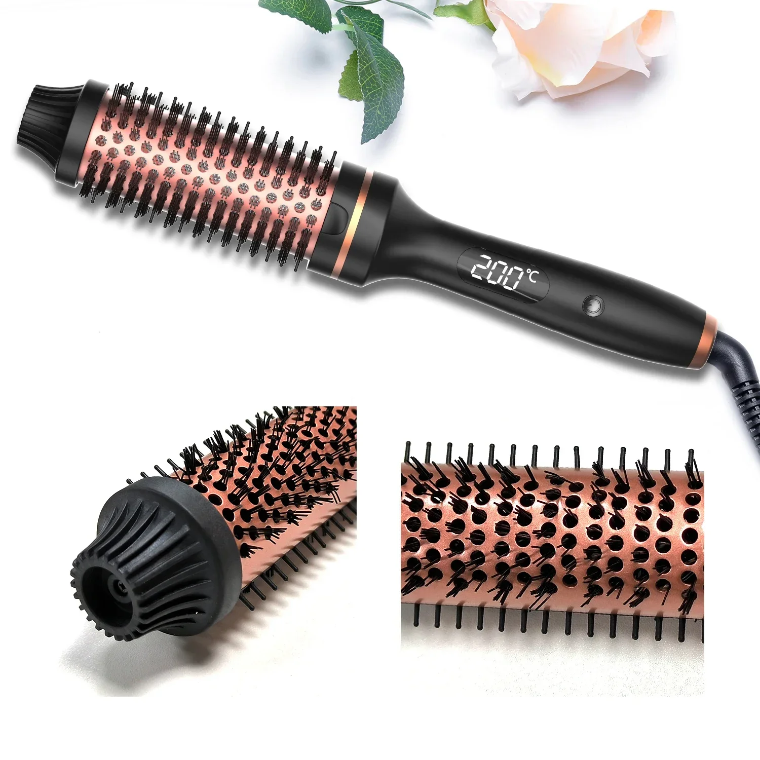 3 In 1 Haar Krultang Stijltang Professionele Krultang Verwarmde Haar Styling Borstel Verbrandingsbeveiliging Thermische Borstel Krul Wand