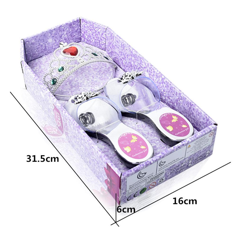 2 Stks/set Kinderen Prinses Jurk Up Simulatie Boutique Prinses Schoenen Hoofddeksels Sieraden Set Kinderen Speelgoed