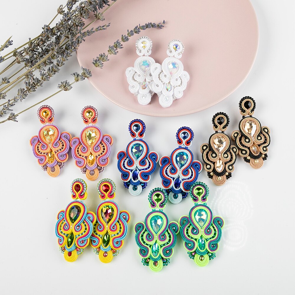 KPacTa Trendy kolczyki w stylu etnicznym wysokiej jakości luksusowe Rhinestone spadek kolczyki Brincos kobiece biuro biżuteria prezent 2021