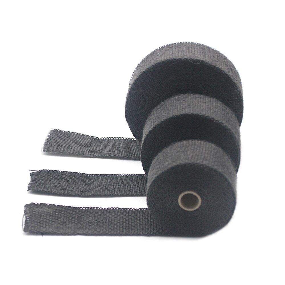 ZSDTRP 15m Titanium Temp Exhaust Heat Wrap 3 Colors Heater Resistant Downpipe Ties Car Motorcycle Tape Replacement