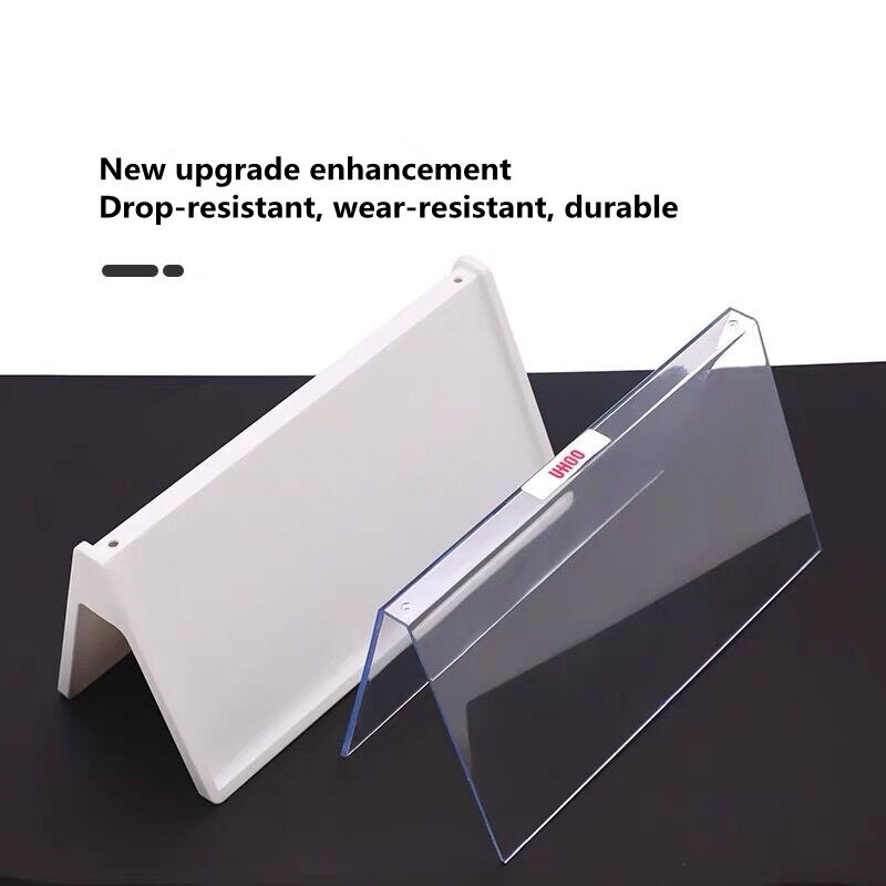 Soporte de cartel para mesa triangular de acrílico, 100x200mm, asiento de doble cara, Tarjeta De Nombre, soporte de papel