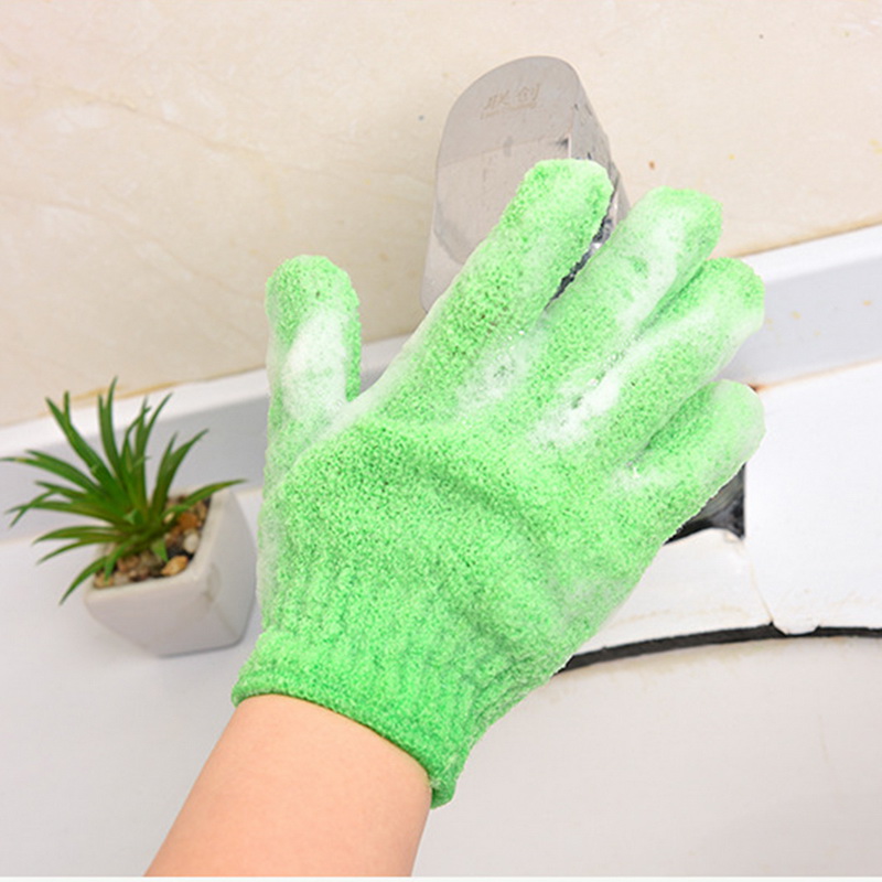 Magic Silicone Brushes Bath Towels Rubbing Back Mud Peeling Body Massage Shower Extended Scrubber Skin Clean Shower for Bathroom: Scrub gloves green