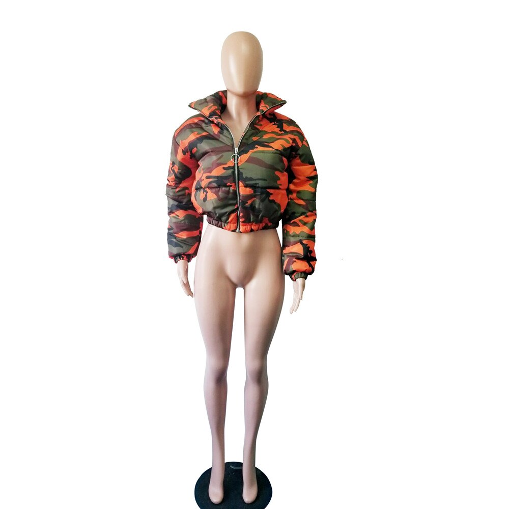 Tsuretobe Camouflage Winterjas Vrouwen Warm Puffer Jas Mode Bubble Jas Casual Winter Jas Rits Parka Bovenkleding Vro