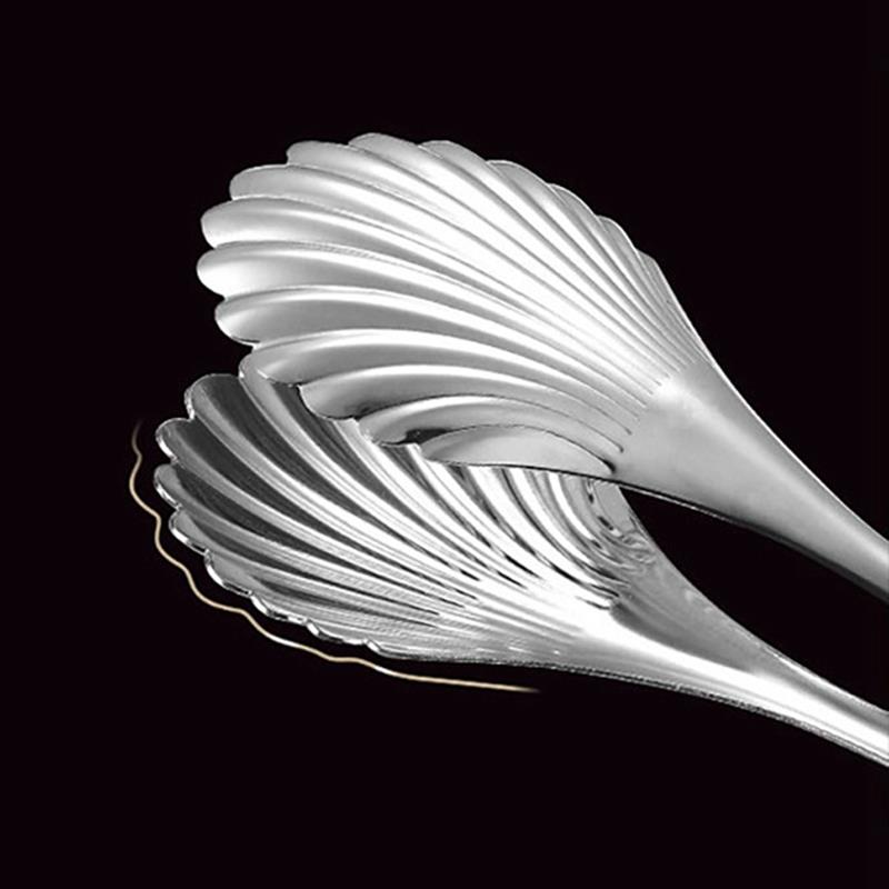 Kapmore 1Pc Shell Vorm Service Tang Food Grade Rvs Voedseltangen Brood Tang Voor Koken Bbq Gereedschap Accessoires