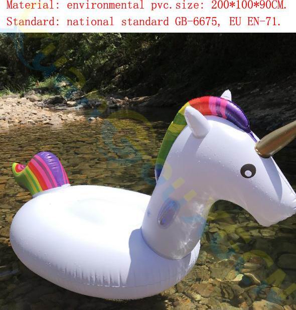 inflatable salad bar buffet ice bucket cup drink holder swimming bathing pool Floating row toy party decoration bar coasters: unicorn 2M