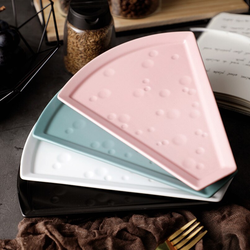 Nordic Creatieve Keramische Geglazuurde Kaas Plaat Effen Kleur Dessert Cake Pizza Distributie Plaat Huis Keuken Benodigdheden