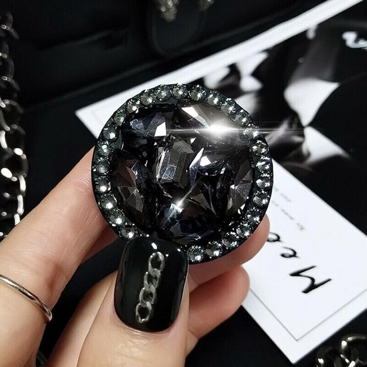 Glitter Diamond Finger Grip Ring Holder Stand Mount Bracket For iPhone Huawei Samsung Xiaomi Redmi Universal Mobile Cell Phone: Black