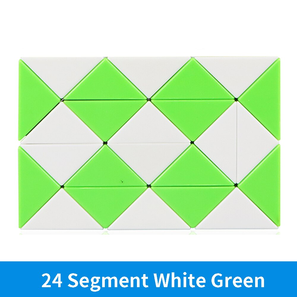 Qiyi 3D Magico Righello Cubo di 24/36/48 Segmenti Cubo Magico Serpente Torsione Cubo di Puzzle Bambino Giocattoli Educativi per I Bambini: 24 white green