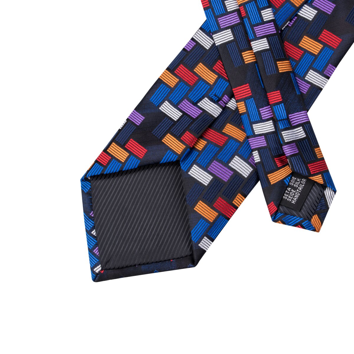 Hi-tie herrslips lyxig handgjord geometrisk slips sidenvävd slipsset för män affärsslips bröllopsslips fyrkantiga manschettknappar