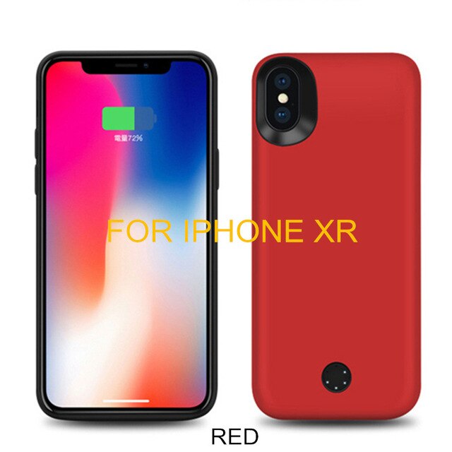 6000mAh Portable Battery Charging Case For iPhone Xs Max Backup Battery Case For iPhone XR External Power Bank Charger Cover: Red For iPhone XR