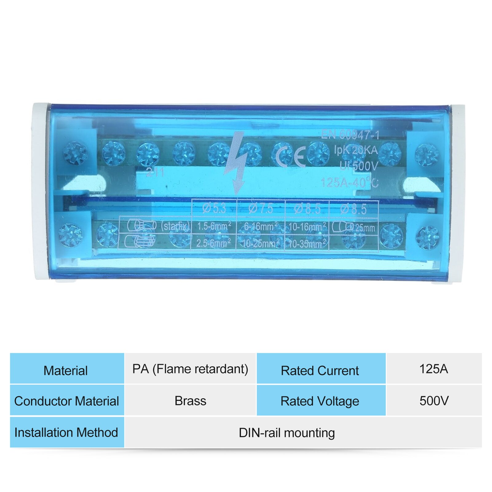 Terminal Distribution Box Connection Box Junction Box with Cover Din Rail Terminal Block Line-divider Wire Terminal Block: 211