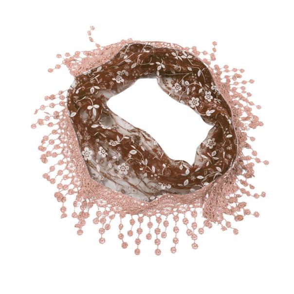 Triangle Women Scarf Lace Floral Summer Beach Tassel Scarves Chiffon Silk Wrap Pashmina Stole Foulard 9M15
