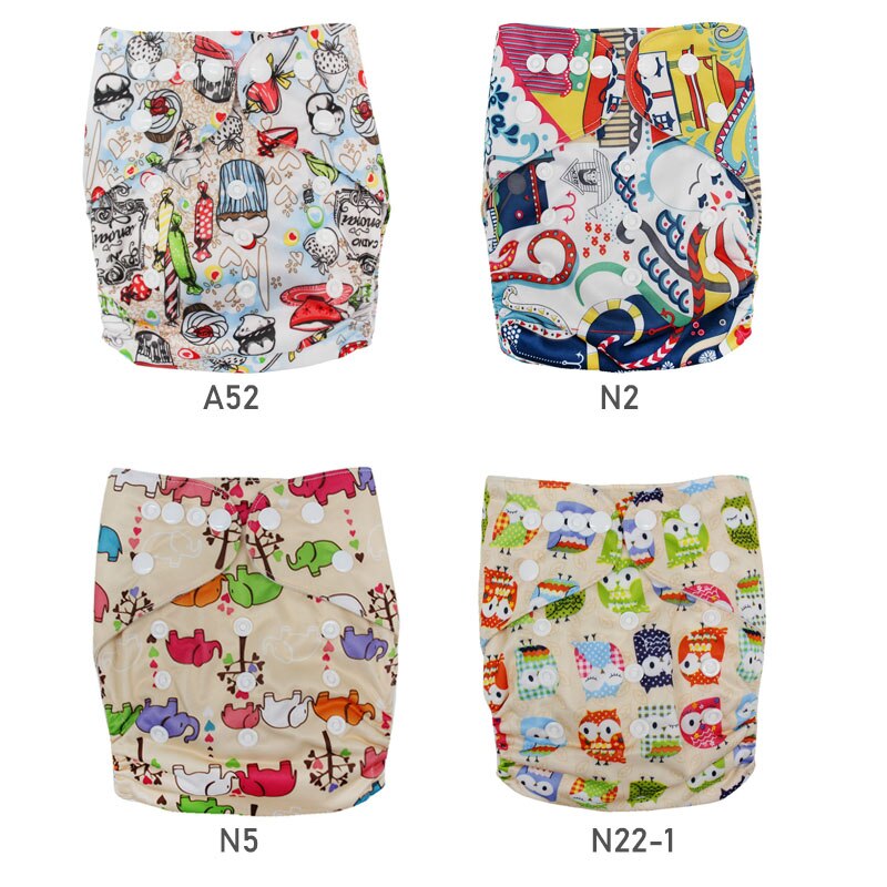 Cloth Diaper 4pcs/Set Reusable Nappies Diapers Inserts Potty Training Pants Newborn Cloth Diapers PUL Fabric Nappy Baby: O1 without insert
