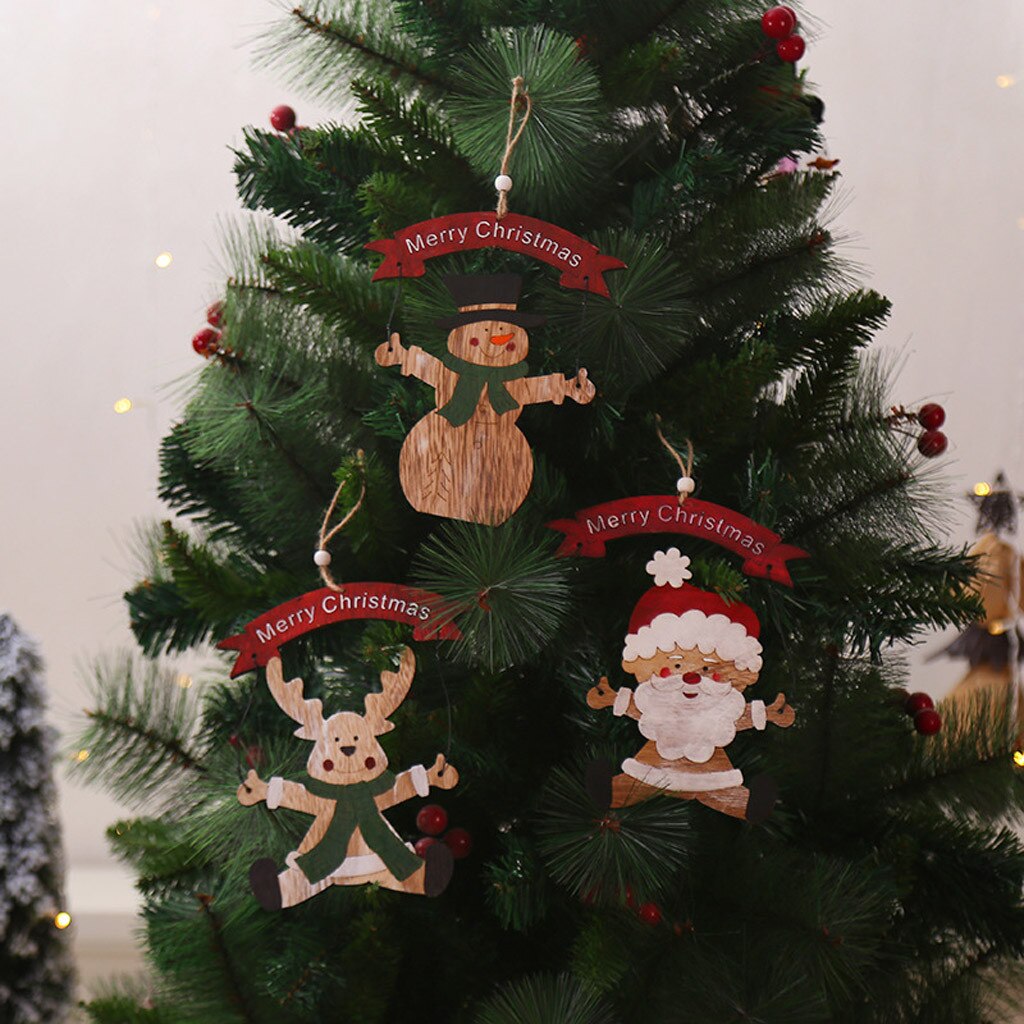 Kerst Decoratie Hangers Speelgoed Buiten Opknoping Ornament Kerstman Sneeuwpop Beer Pop Voor Home Decor Kinderen