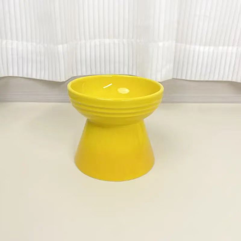Bol à pieds hauts arc-en-ciel pour chien, bol à collation, Protection du cou, eau potable pour animaux de compagnie, nourriture pour chat, antidérapant, menton noir: GRIS